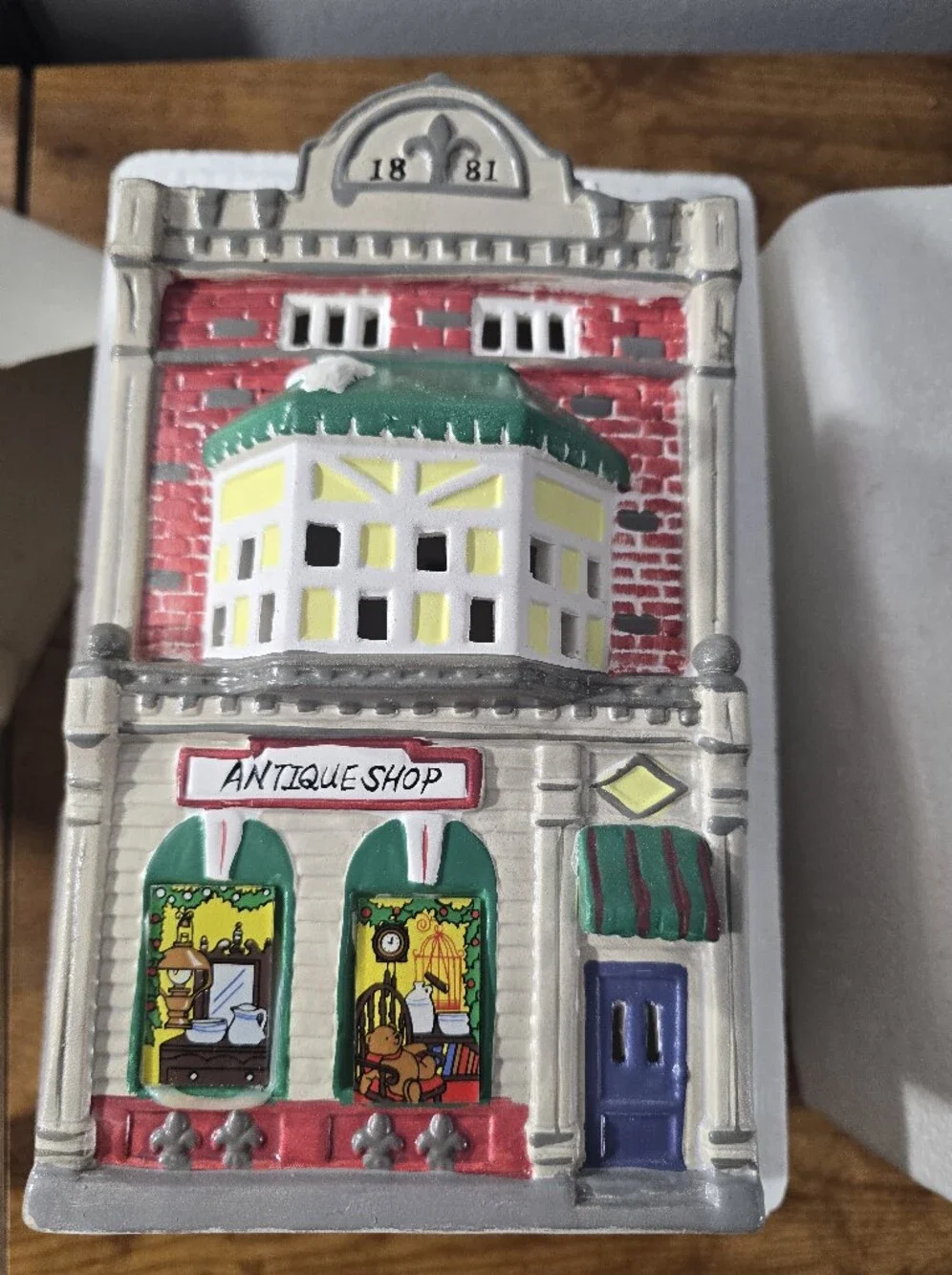 Department 56 Snow Village-COBBLESTONE ANTIQUE SHOP - In Styrofoam